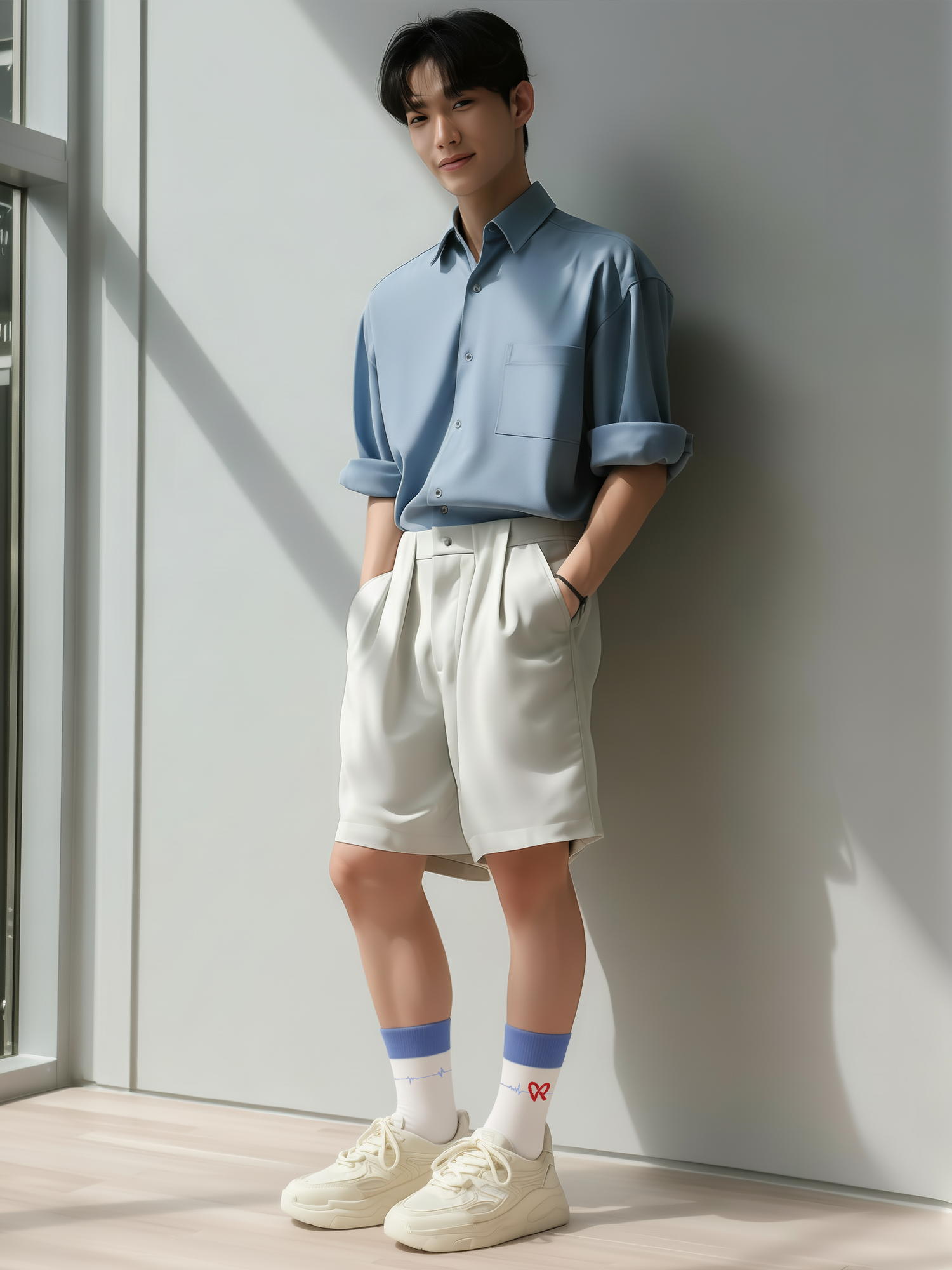 abt heartline crew socks, male socks, standing model 1.