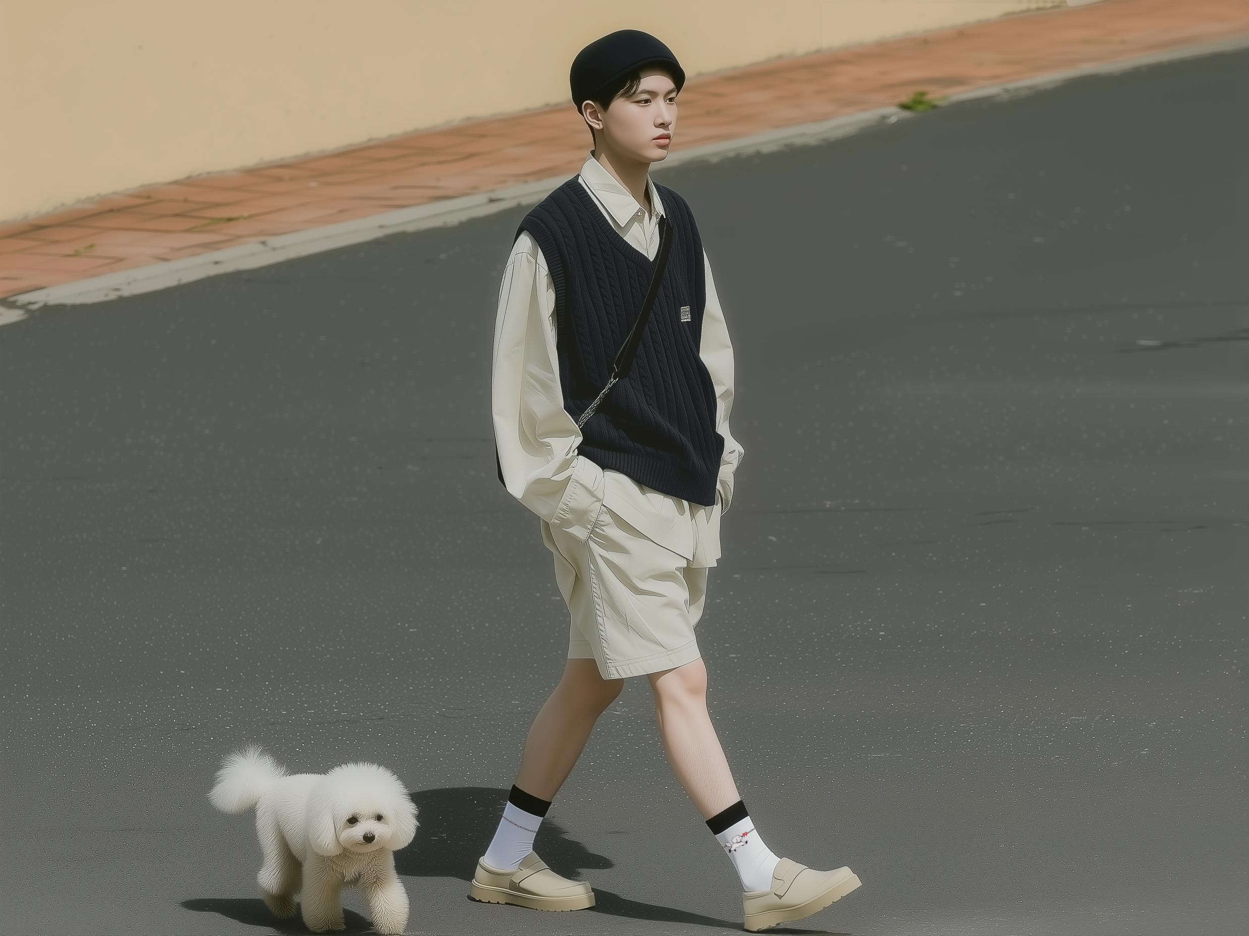 abt petite promenade crew socks, male socks, aesthetic socks, after model.